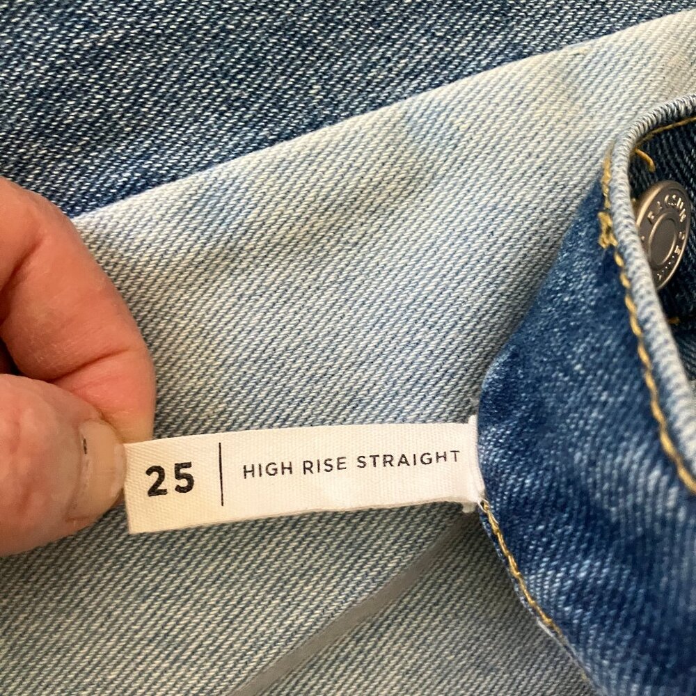 PACSUN Los Angeles High rise straight Blue 2 tones Jeans Size 25 - Picture 7 of 12